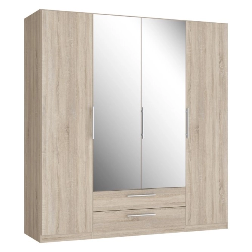 Szafa z lustrem i szufladami 200 cm Dąb Sonoma